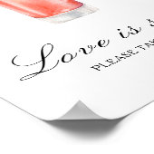 Cocktail bridal shower - love is sweet poster (Ecke)
