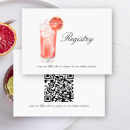 Cocktail Bridal shower QR code for registry  Begleitkarte
