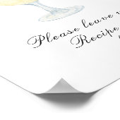 Cocktail bridal shower - Recipe card Poster (Ecke)