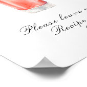 Cocktail bridal shower - Recipe card Poster (Ecke)