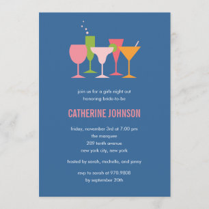 Cocktail Brille Bachelorette/Brautparty Einladung