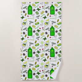 Cocktail Brille Gin Tonic Drinks Mixologe Strandtuch