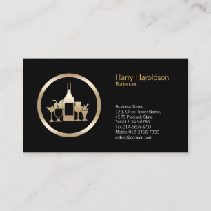 Cocktail Brille Icon Barkeeper Business Card Visitenkarte