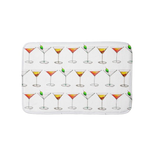 Cocktail Brillen Mixed Bar Drinks Martini Cosmo Badematte (Vorderseite)