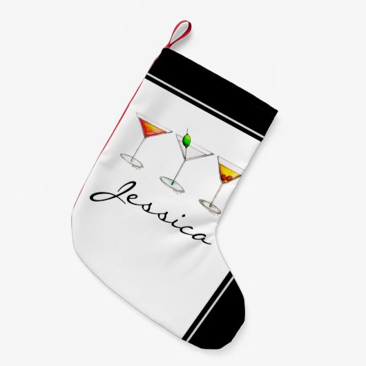 Cocktail Brillen Mixed Bar Drinks Martini Cosmo Kleiner Weihnachtsstrumpf (Vorderansicht (hängend))