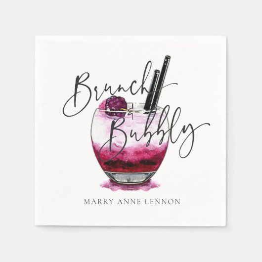Cocktail Brunch und Bubbly Napkins Serviette (Vorderseite)
