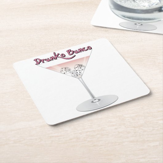 Cocktail Bunco Martini Rechteckiger Pappuntersetzer (angewinkelt)