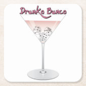 Cocktail Bunco Martini Rechteckiger Pappuntersetzer (Vorderseite)