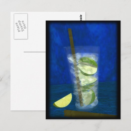 Cocktail: Caipirinha Postkarte (Vorne/Hinten)
