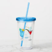 Cocktail-Cartoon Acryltrinkbecher (Rückseite)