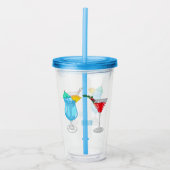 Cocktail-Cartoon Acryltrinkbecher (Vorderseite)