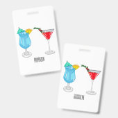Cocktail-Cartoon Ausweis (Vorder- & Rückseite)