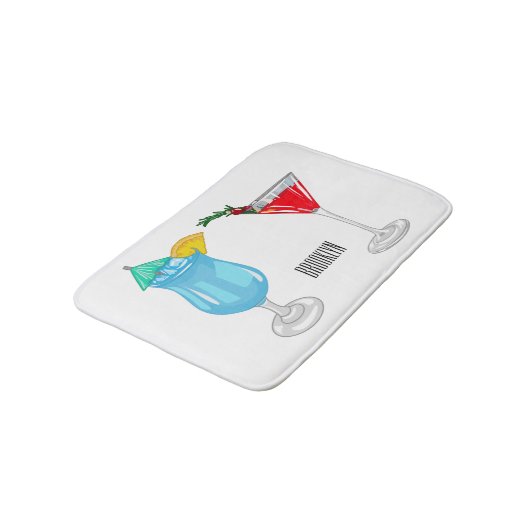 Cocktail-Cartoon Badematte (Schrägansicht)