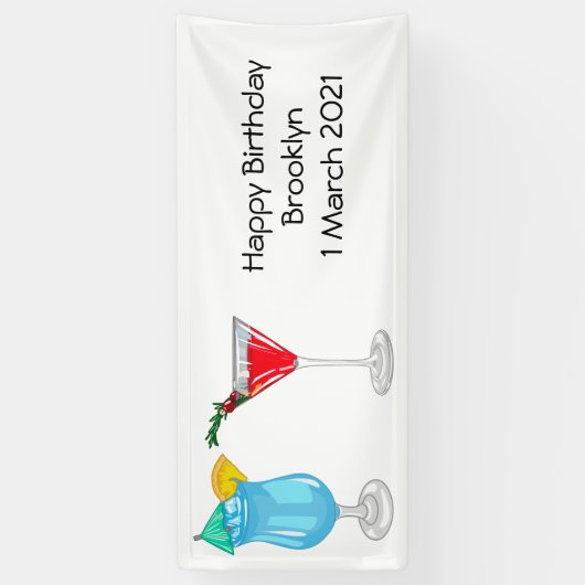 Cocktail-Cartoon Banner (Vertikal)