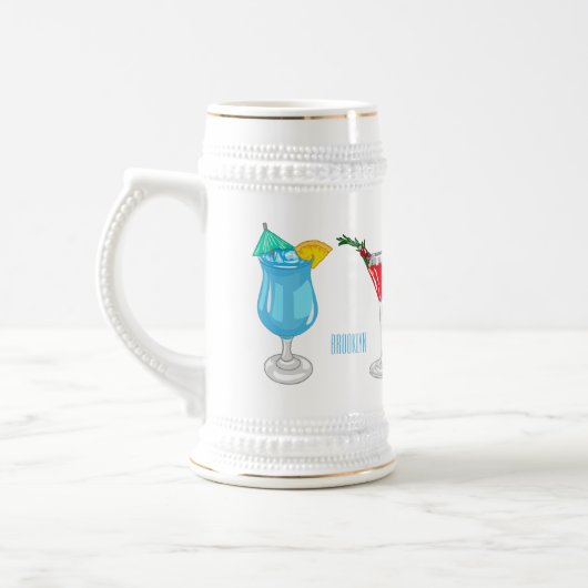 Cocktail-Cartoon Bierglas (Links)
