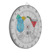 Cocktail-Cartoon Dartscheibe (Vorderseite Links)