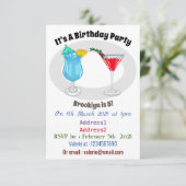 Cocktail-Cartoon Einladung (Stehend Vorderseite)