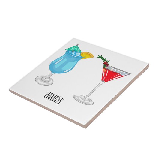Cocktail-Cartoon Fliese (Seite)