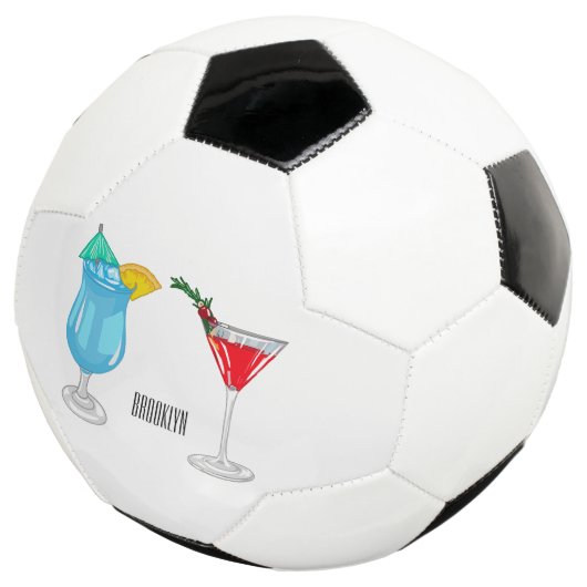 Cocktail-Cartoon Fußball (Dreiviertel)
