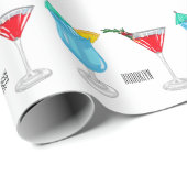 Cocktail-Cartoon Geschenkpapier (Rolleneckpunkt)