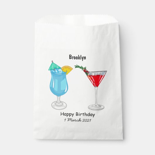 Cocktail-Cartoon Geschenktütchen (Vorderseite)