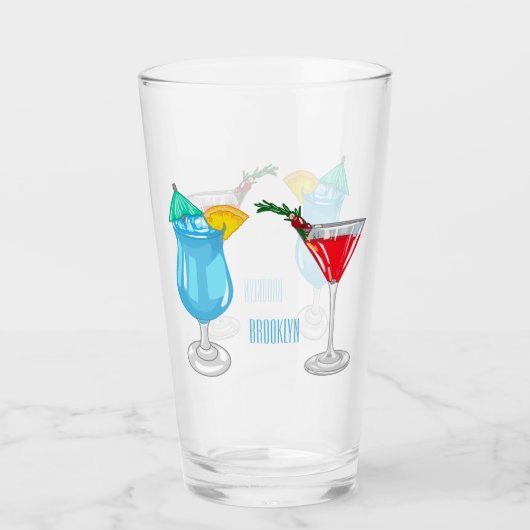 Cocktail-Cartoon Glas (Vorderseite)