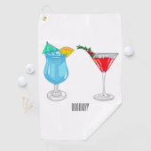 Cocktail-Cartoon Golfhandtuch (Insitu)