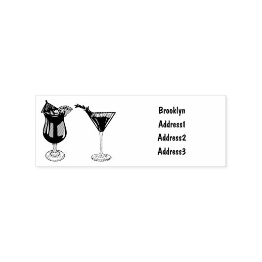 Cocktail-Cartoon Gummistempel (Prägung)