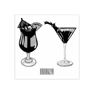Cocktail-Cartoon Gummistempel