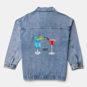 Cocktail-Cartoon Jeansjacke