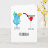 Cocktail-Cartoon Karte (Gelbe Blume)