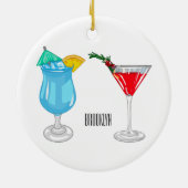Cocktail-Cartoon Keramik Ornament (Hinten)