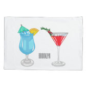 Cocktail-Cartoon Kissenbezug (Rückseite)