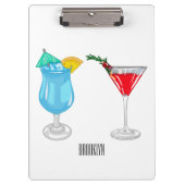 Cocktail-Cartoon Klemmbrett (Vorderseite)