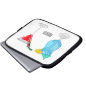 Cocktail-Cartoon Laptopschutzhülle (Vorne Knopf)