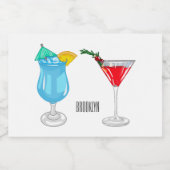 Cocktail-Cartoon Lebensmitteletikett (Einzelnes Label)