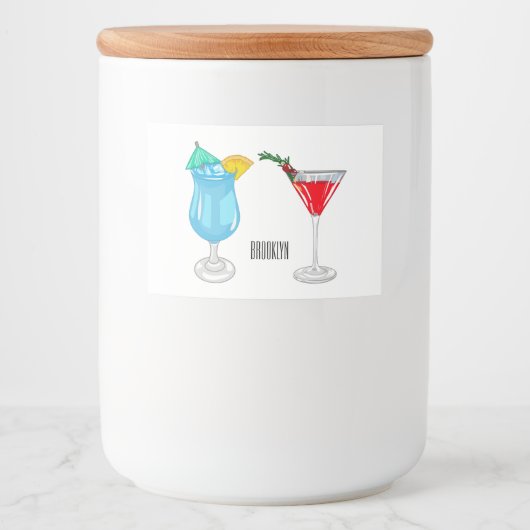 Cocktail-Cartoon Lebensmitteletikett (Vorderseite)