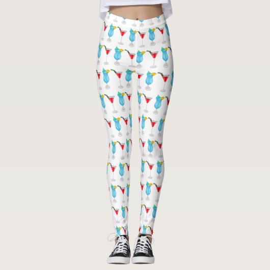 Cocktail-Cartoon Leggings (Vorderseite)