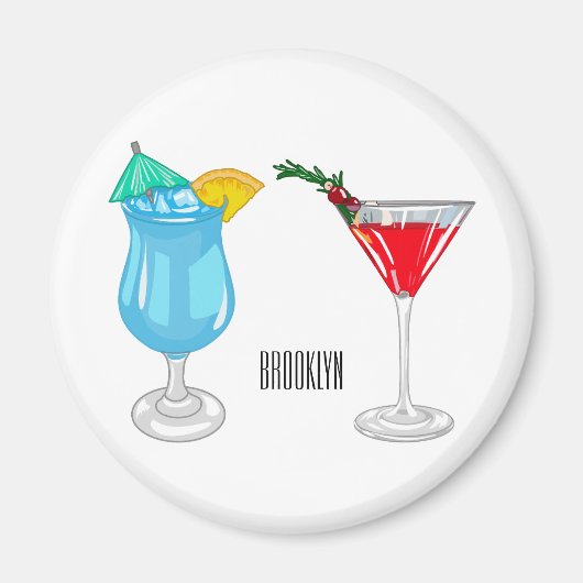 Cocktail-Cartoon Magnet (Vorne)