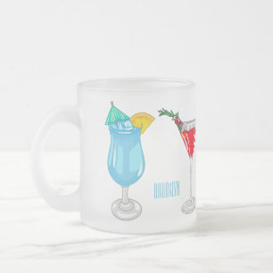 Cocktail-Cartoon Mattglastasse