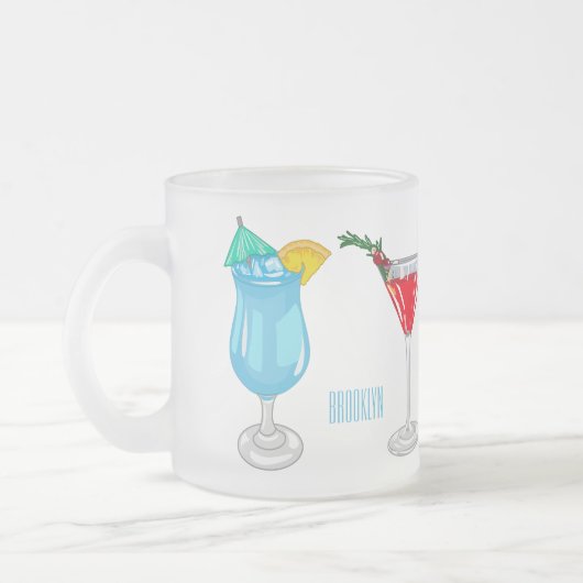 Cocktail-Cartoon Mattglastasse (Links)