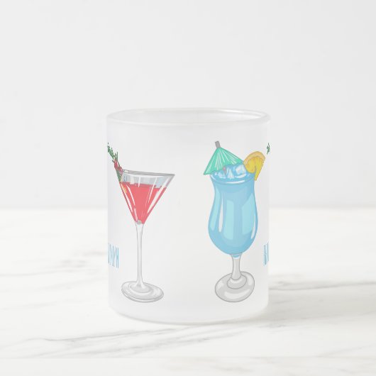 Cocktail-Cartoon Mattglastasse (Mittel)