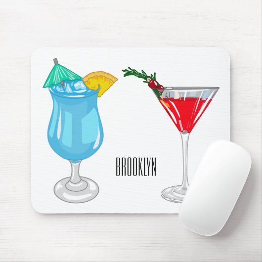 Cocktail-Cartoon Mousepad (Mit Mouse)