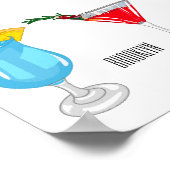 Cocktail-Cartoon Poster (Ecke)