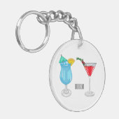 Cocktail-Cartoon Schlüsselanhänger (Vorderseite links)