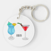 Cocktail-Cartoon Schlüsselanhänger (Rückseite)