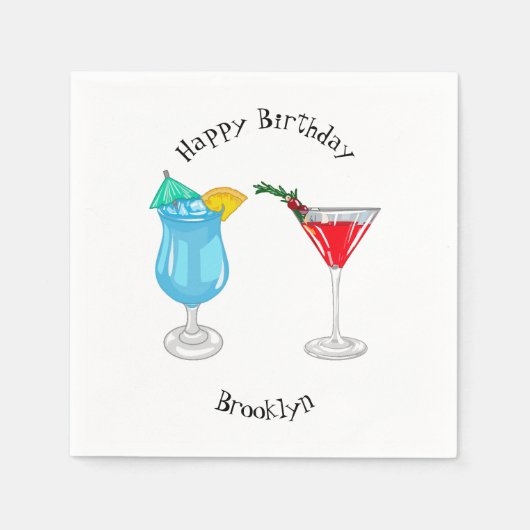 Cocktail-Cartoon Serviette (Vorderseite)