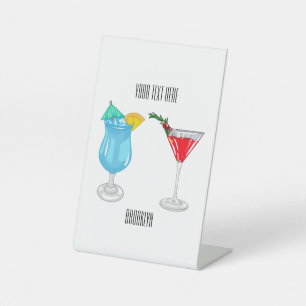 Cocktail-Cartoon Sockelschild