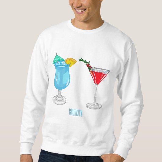 Cocktail-Cartoon Sweatshirt (Vorderseite)