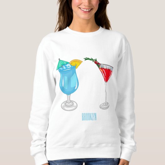 Cocktail-Cartoon Sweatshirt (Vorderseite)